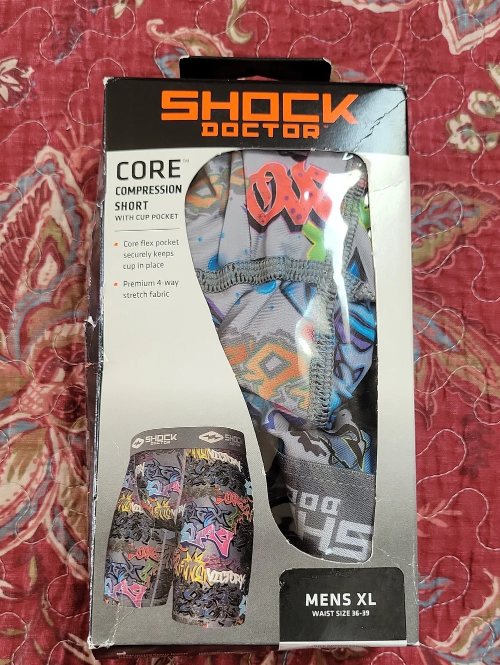 NWT- Shock Doctor RARE ‘Grafitti’ Men Core Compression Shorts